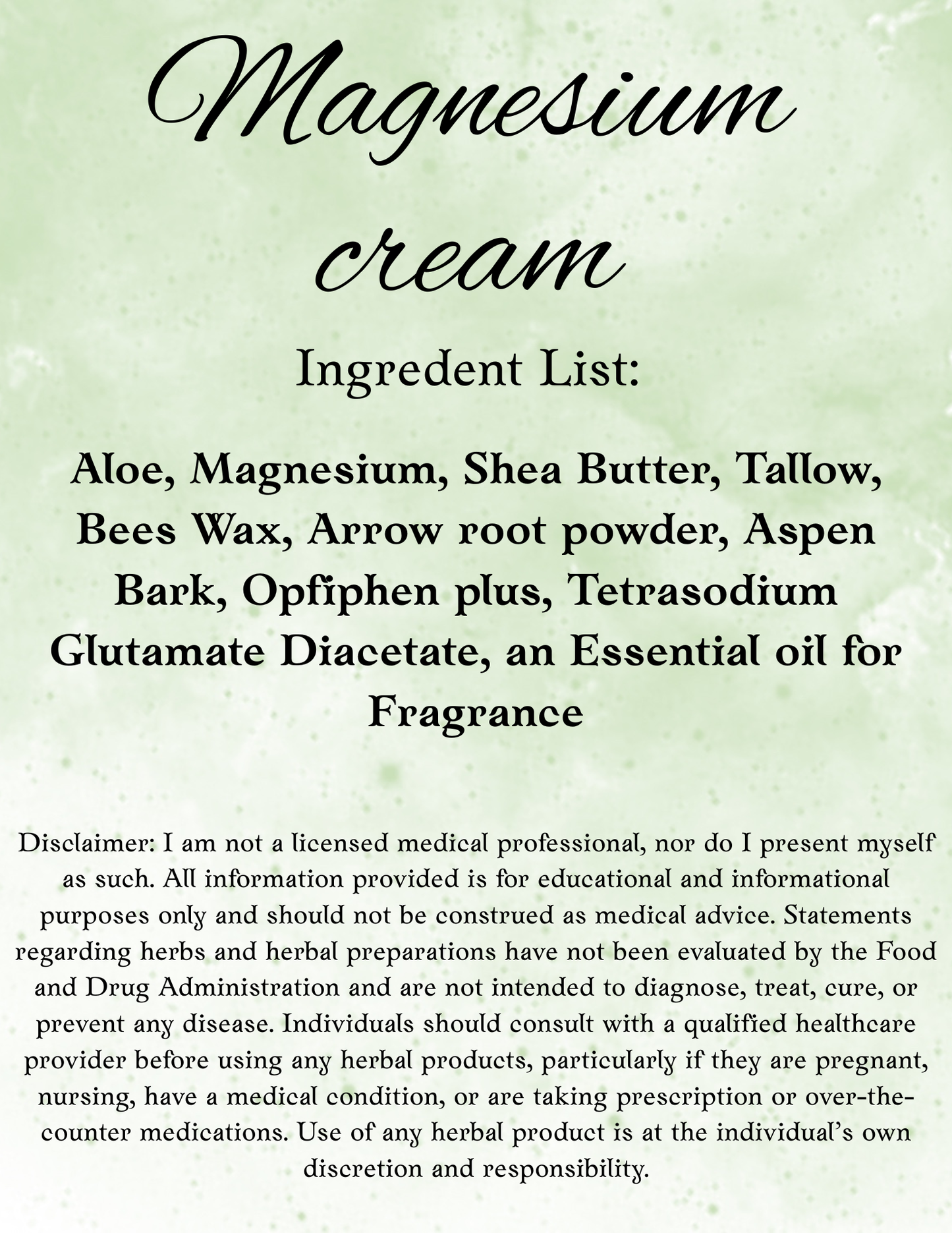 Magnesium Cream