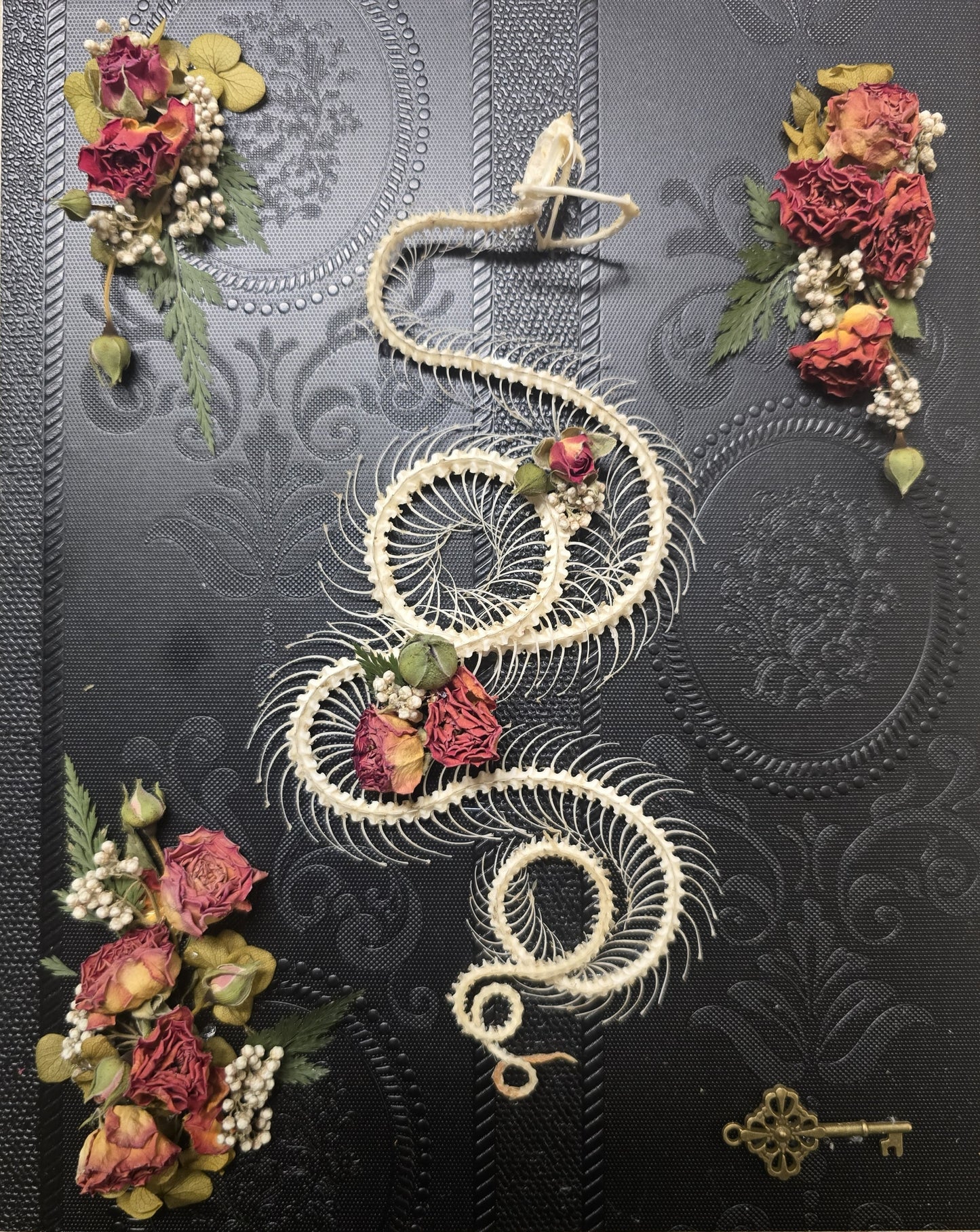 Custom Shadow Box – Bugs, Bones & Skulls; Flowers