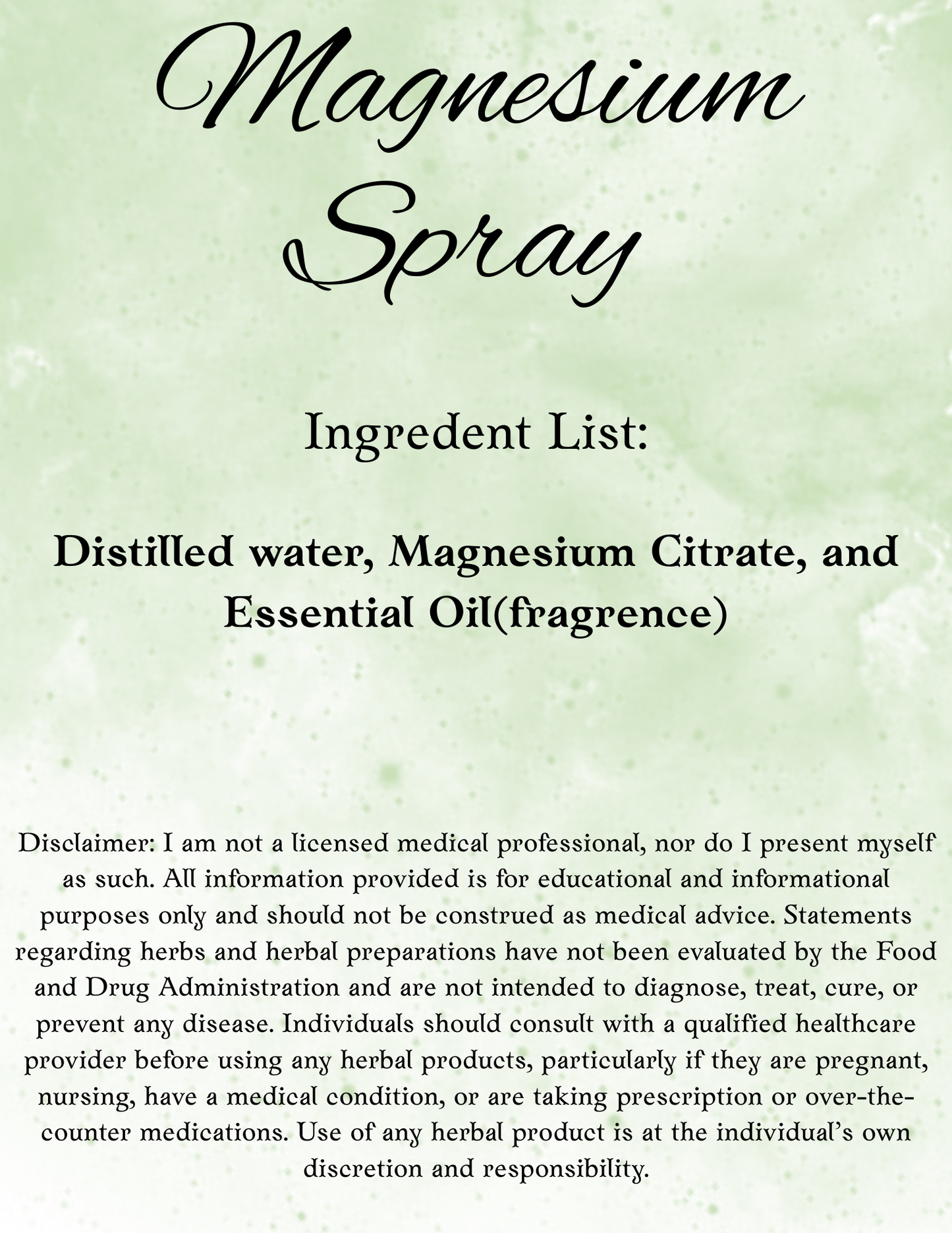 Magnesium Spray